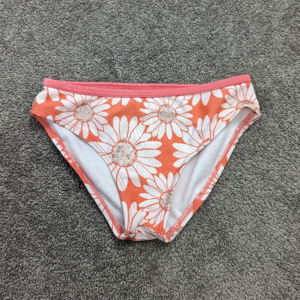 Girls' Gymboree Coral Daisy Print Swim Bottoms - Cute and Comfy, Size S (5-6)